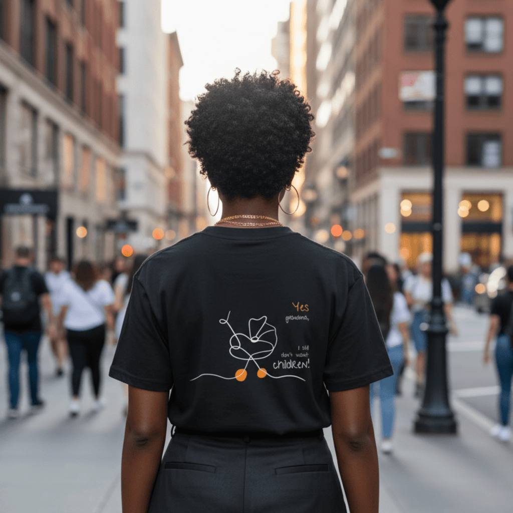 No Shit Shirts - Oversize Shirt (Backprint): Yes, grandma, I still don’t want children - Gender Roles - basic