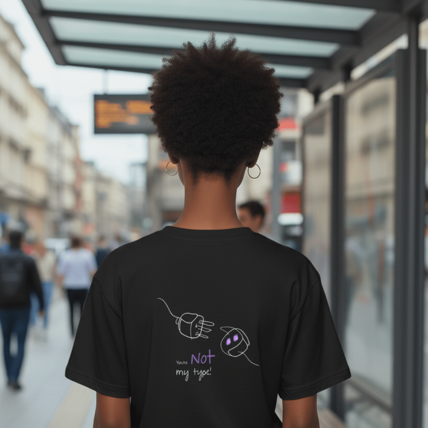 No Shit Shirts - Oversize Shirt (Backprint): Your not my type - Body & Autonomy & Sexism - basic