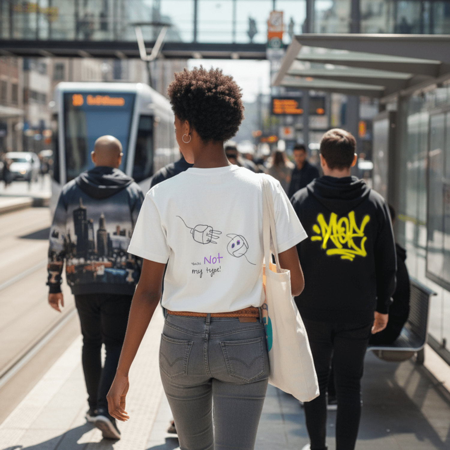 No Shit Shirts - Oversize Shirt (Backprint): Your not my type - Body & Autonomy & Sexism - basic