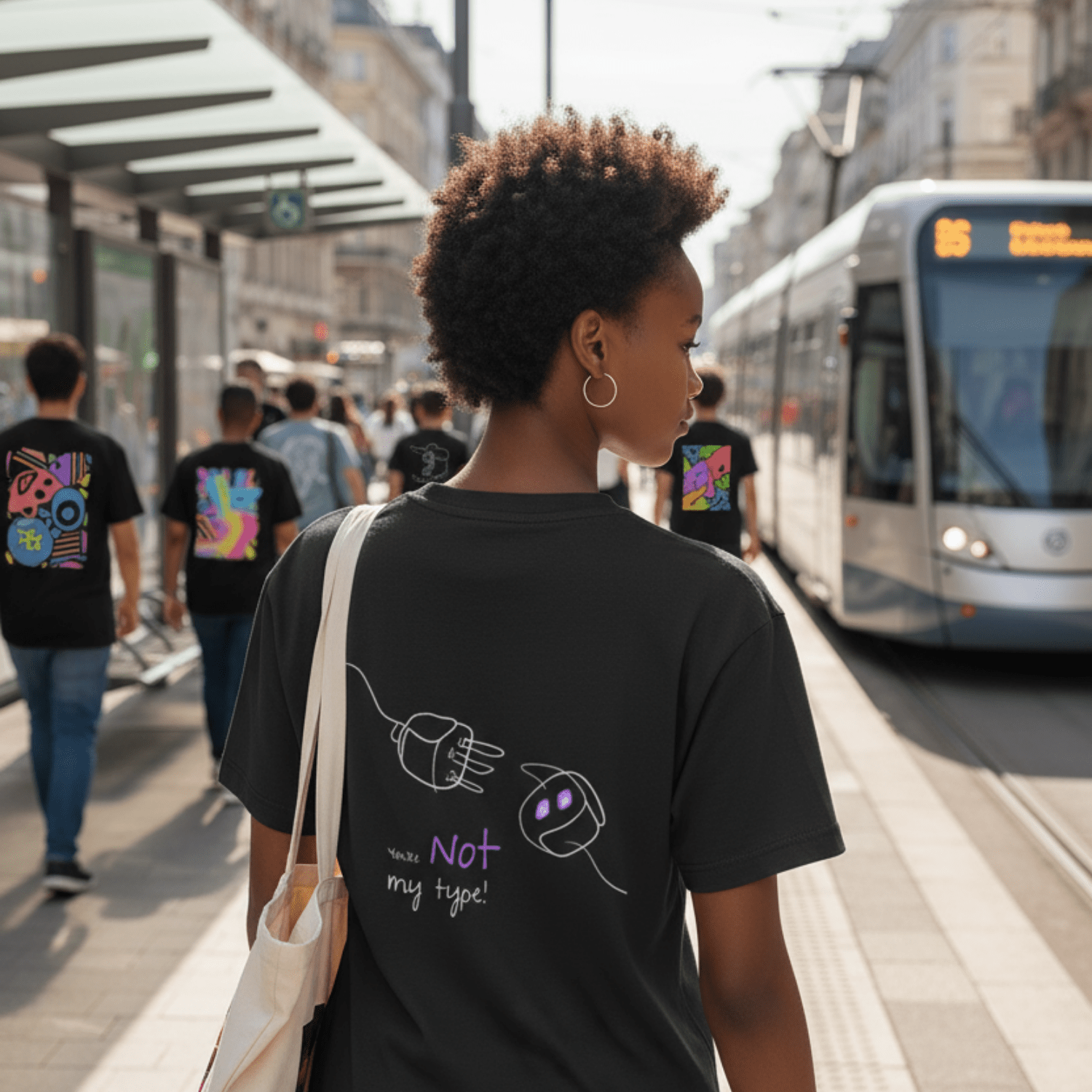 No Shit Shirts - Oversize Shirt (Backprint): Your not my type - Body & Autonomy & Sexism - basic