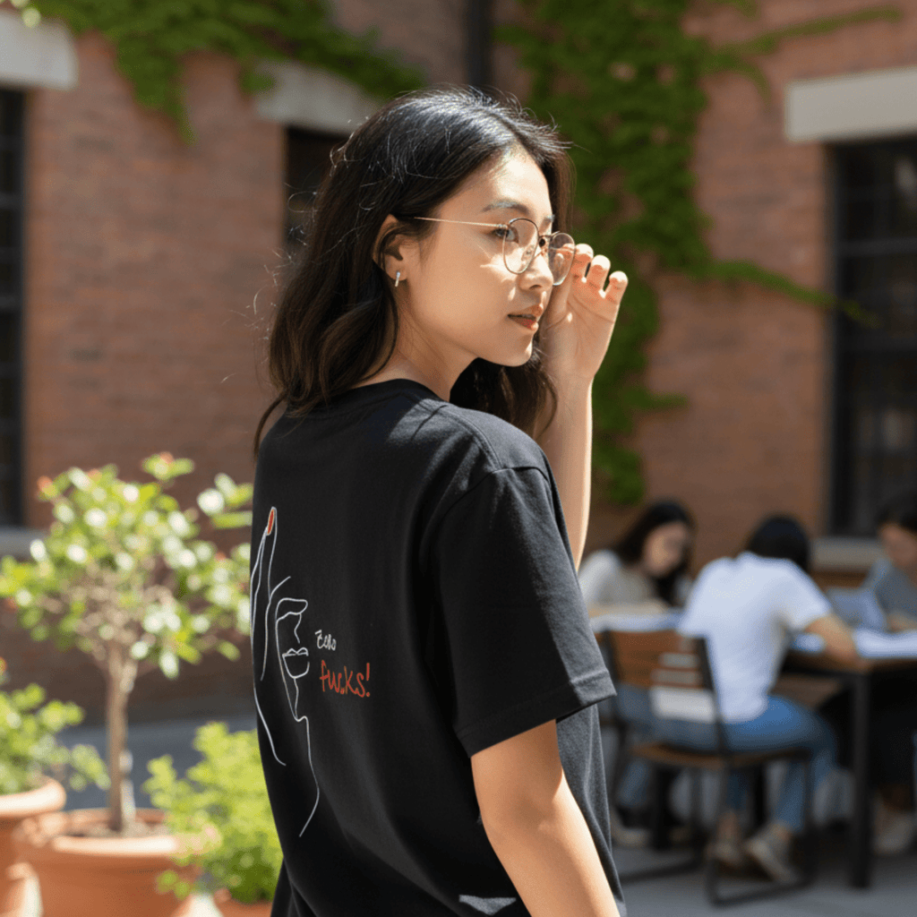 No Shit Shirts - Oversize Shirt (Backprint): Zero Fucks - Oversize Shirts - basic