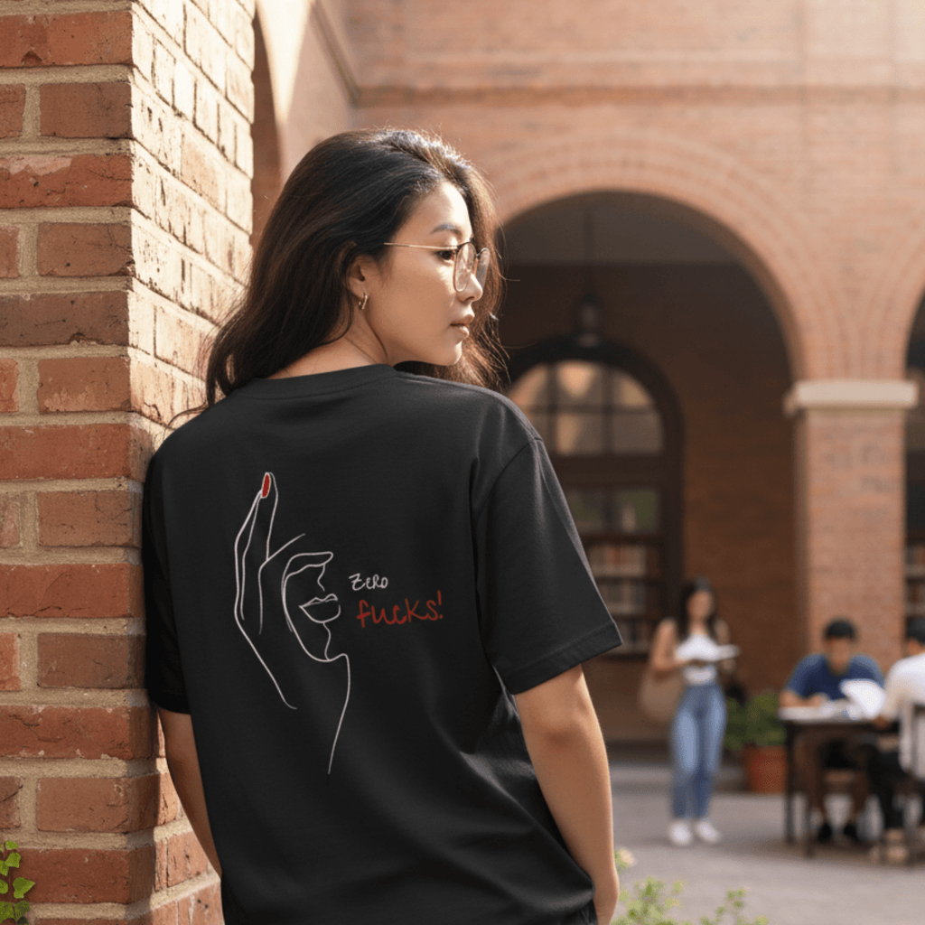 No Shit Shirts - Oversize Shirt (Backprint): Zero Fucks - Oversize Shirts - basic