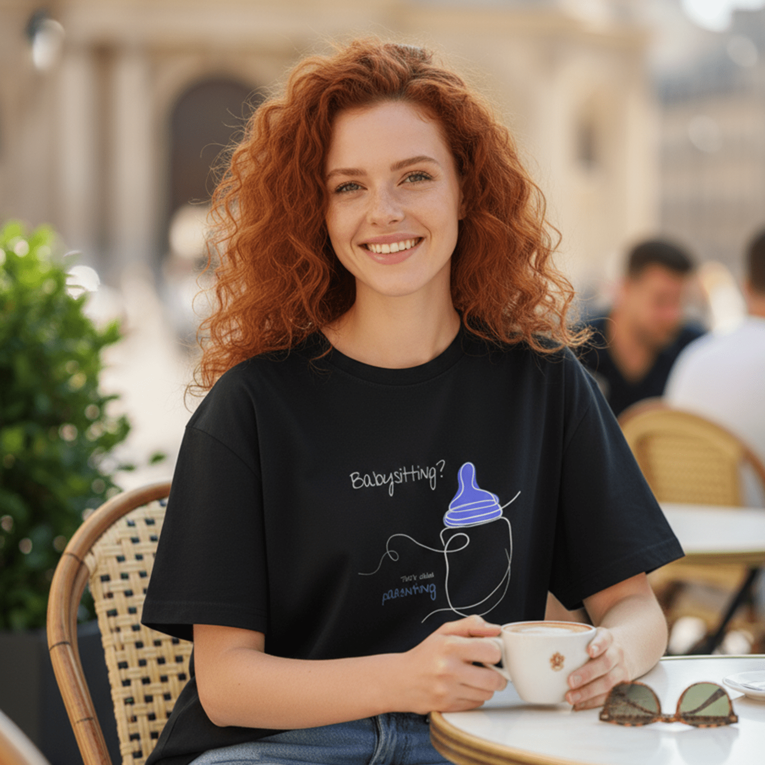 No Shit Shirts - Oversize Shirt (Frontprint Large): Babysitting? That’s called parenting! - Gender Roles - basic