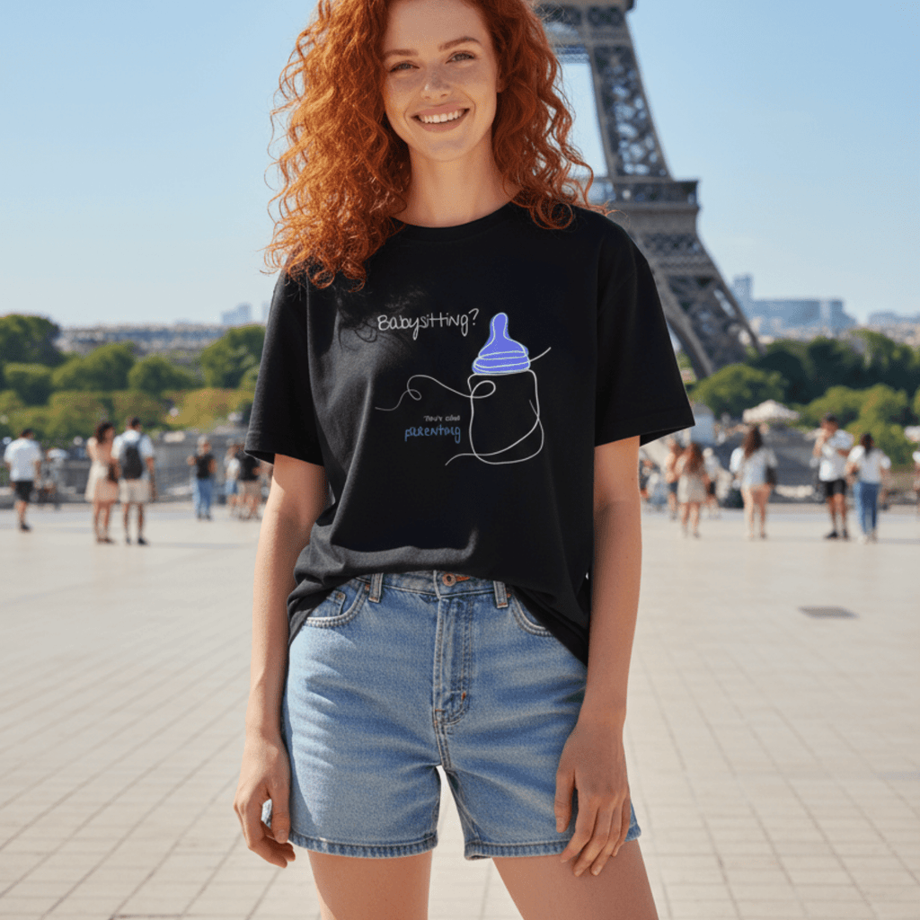 No Shit Shirts - Oversize Shirt (Frontprint Large): Babysitting? That’s called parenting! - Gender Roles - basic