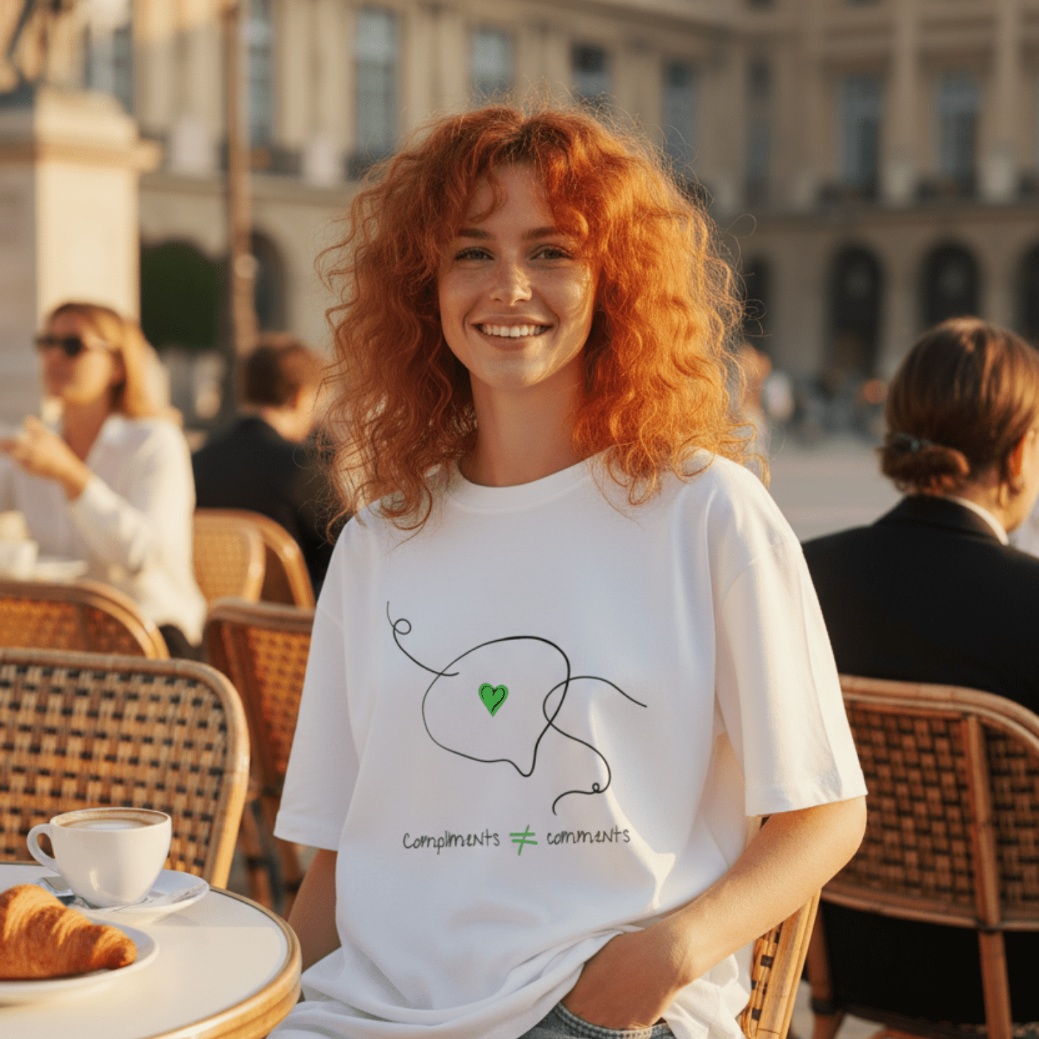 No Shit Shirts - Oversize Shirt (Frontprint Large): Compliments ≠ comments. - Mansplaining - basic