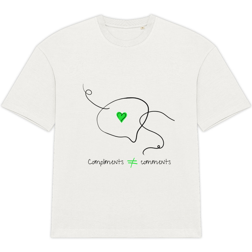 No Shit Shirts - Oversize Shirt (Frontprint Large): Compliments ≠ comments. - Mansplaining - basic