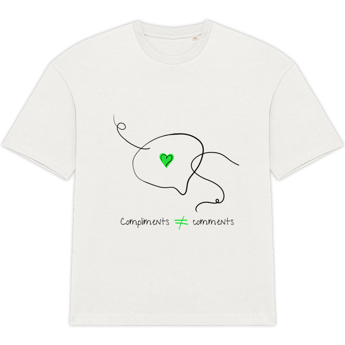 No Shit Shirts - Oversize Shirt (Frontprint Large): Compliments ≠ comments. - Mansplaining - basic