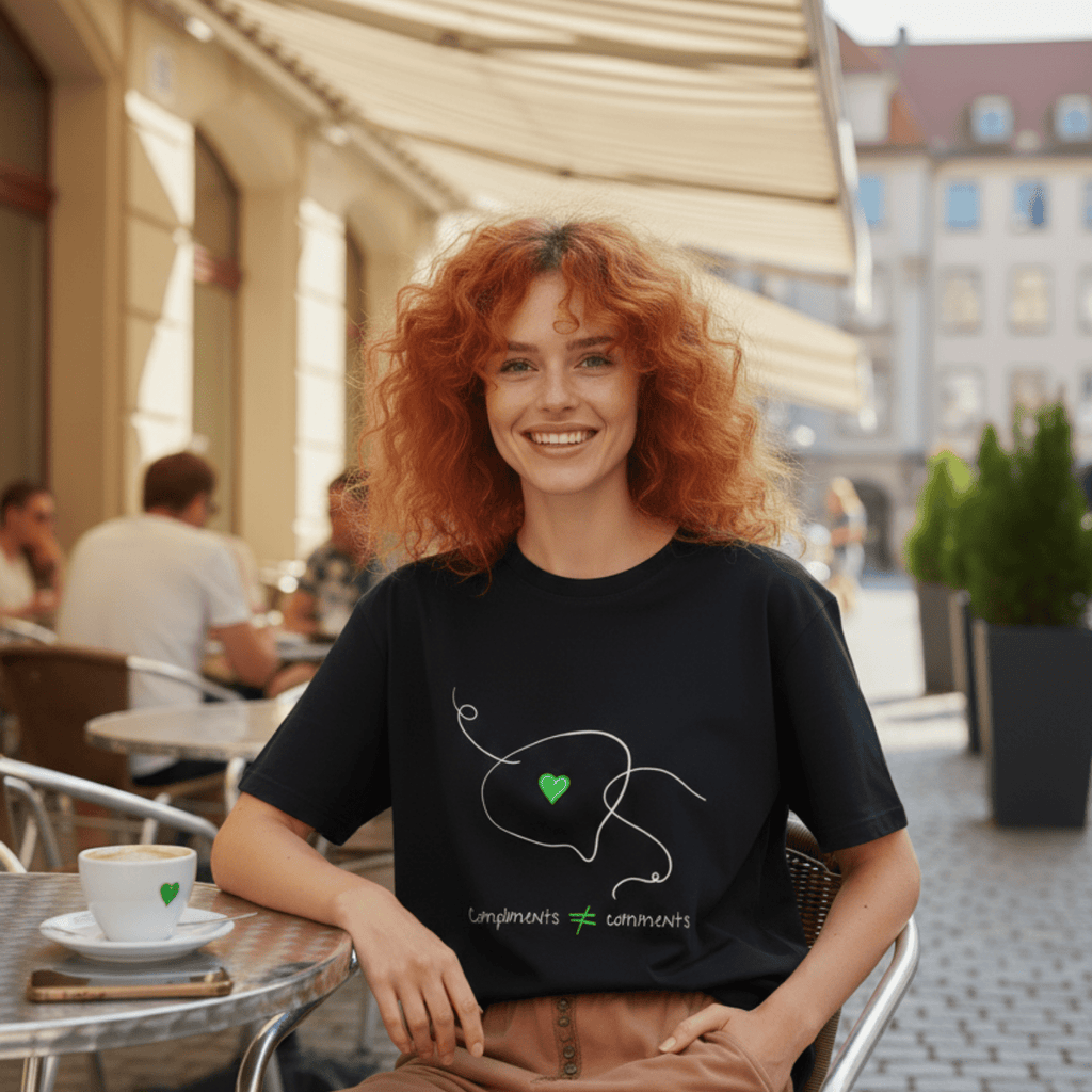 No Shit Shirts - Oversize Shirt (Frontprint Large): Compliments ≠ comments. - Mansplaining - basic