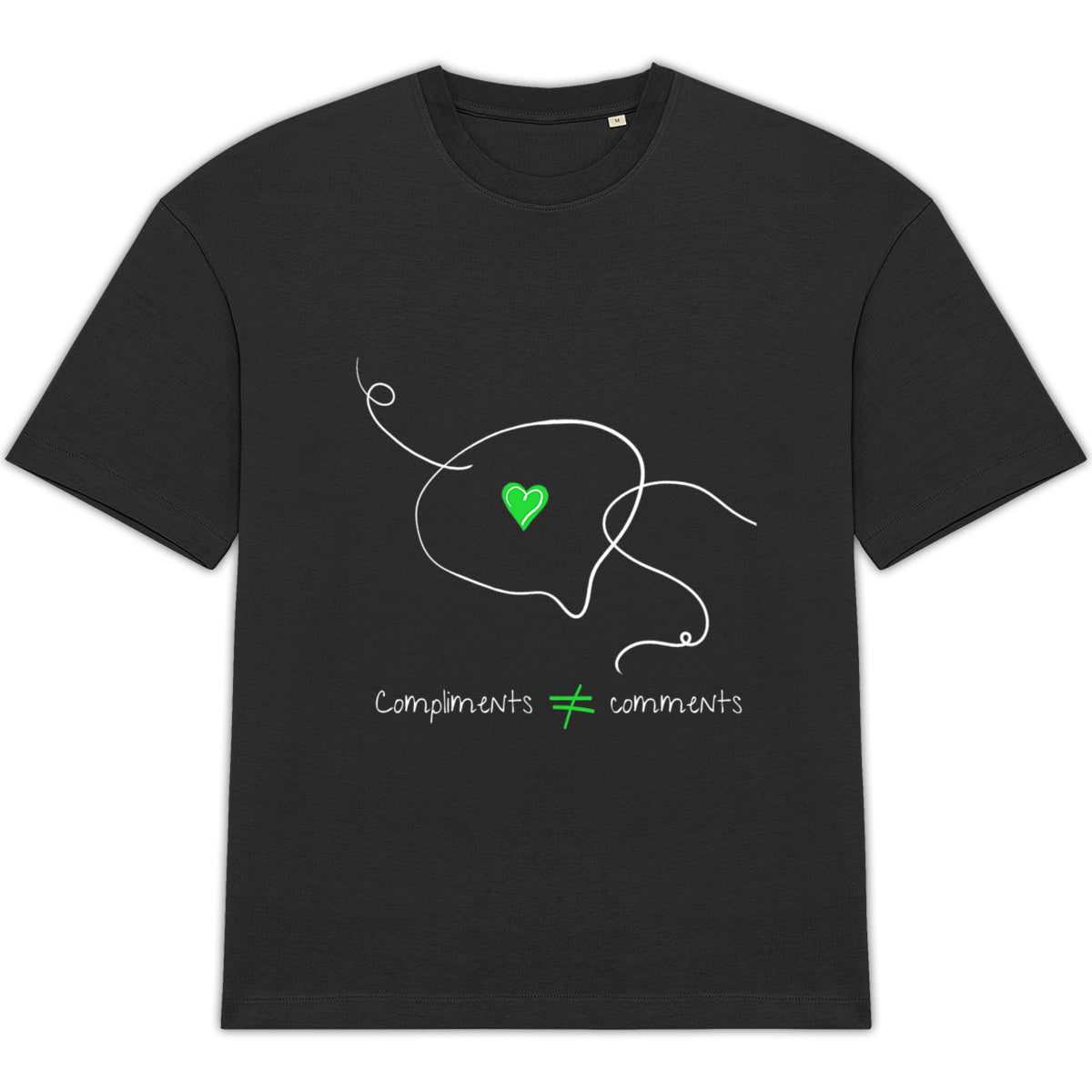 No Shit Shirts - Oversize Shirt (Frontprint Large): Compliments ≠ comments. - Mansplaining - basic