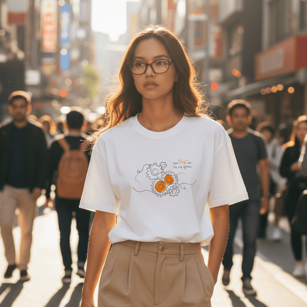 No Shit Shirts - Oversize Shirt (Frontprint Large): Don’t “fix” me. Fix the system. - Oversize Shirts - basic