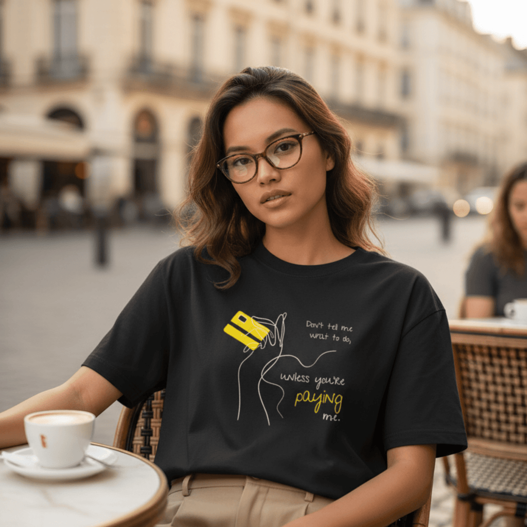 No Shit Shirts - Oversize Shirt (Frontprint Large): Don’t tell me what to do, unless you’re paying me - Mansplaining - basic