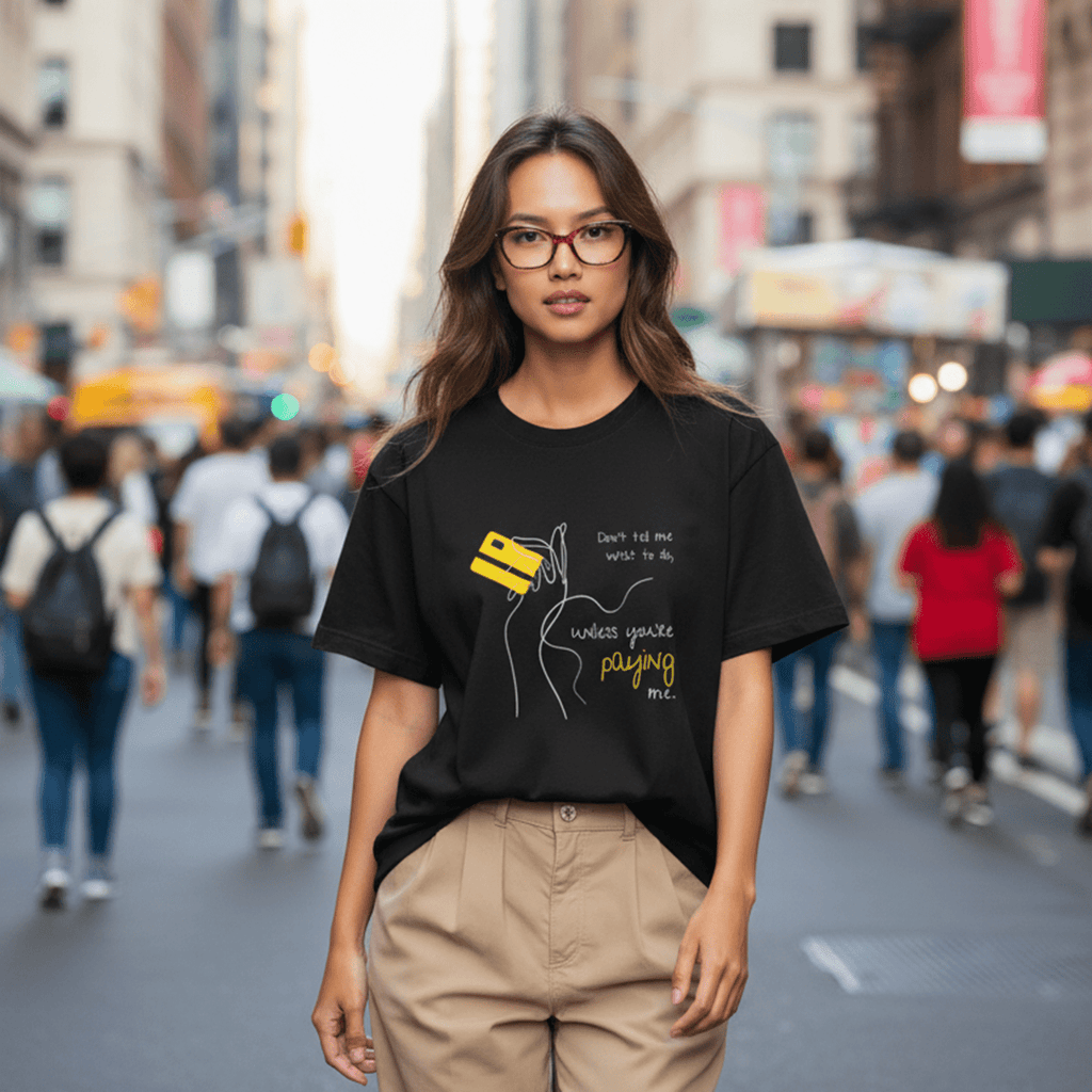 No Shit Shirts - Oversize Shirt (Frontprint Large): Don’t tell me what to do, unless you’re paying me - Mansplaining - basic