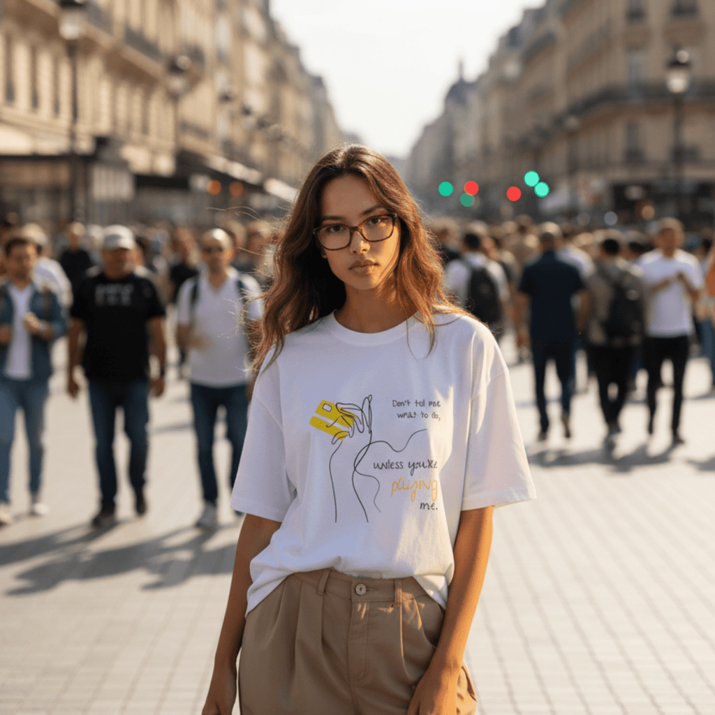 No Shit Shirts - Oversize Shirt (Frontprint Large): Don’t tell me what to do, unless you’re paying me - Mansplaining - basic