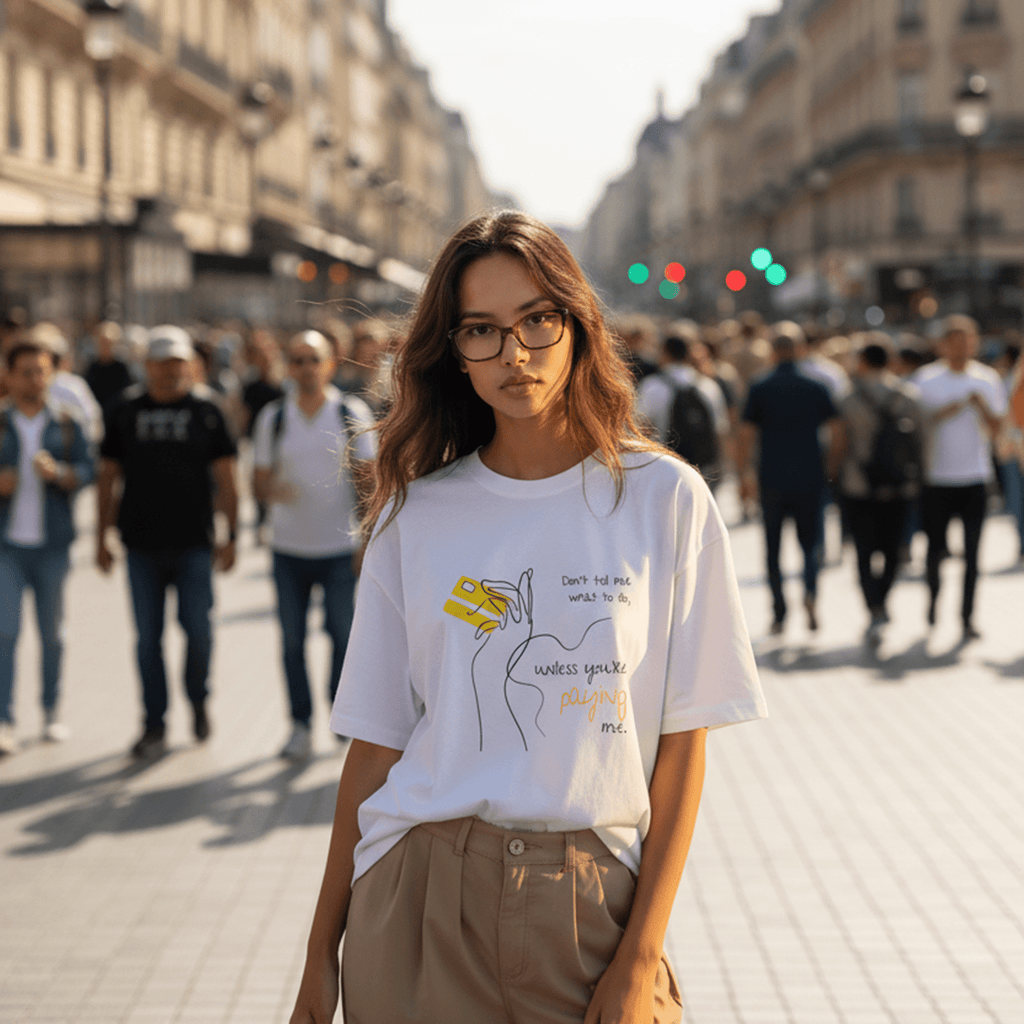 No Shit Shirts - Oversize Shirt (Frontprint Large): Don’t tell me what to do, unless you’re paying me - Mansplaining - basic