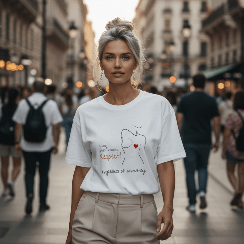 No Shit Shirts - Oversize Shirt (Frontprint Large): Every chest deserves respect. Regardless of inventory. - Body & Autonomy & Sexism - basic