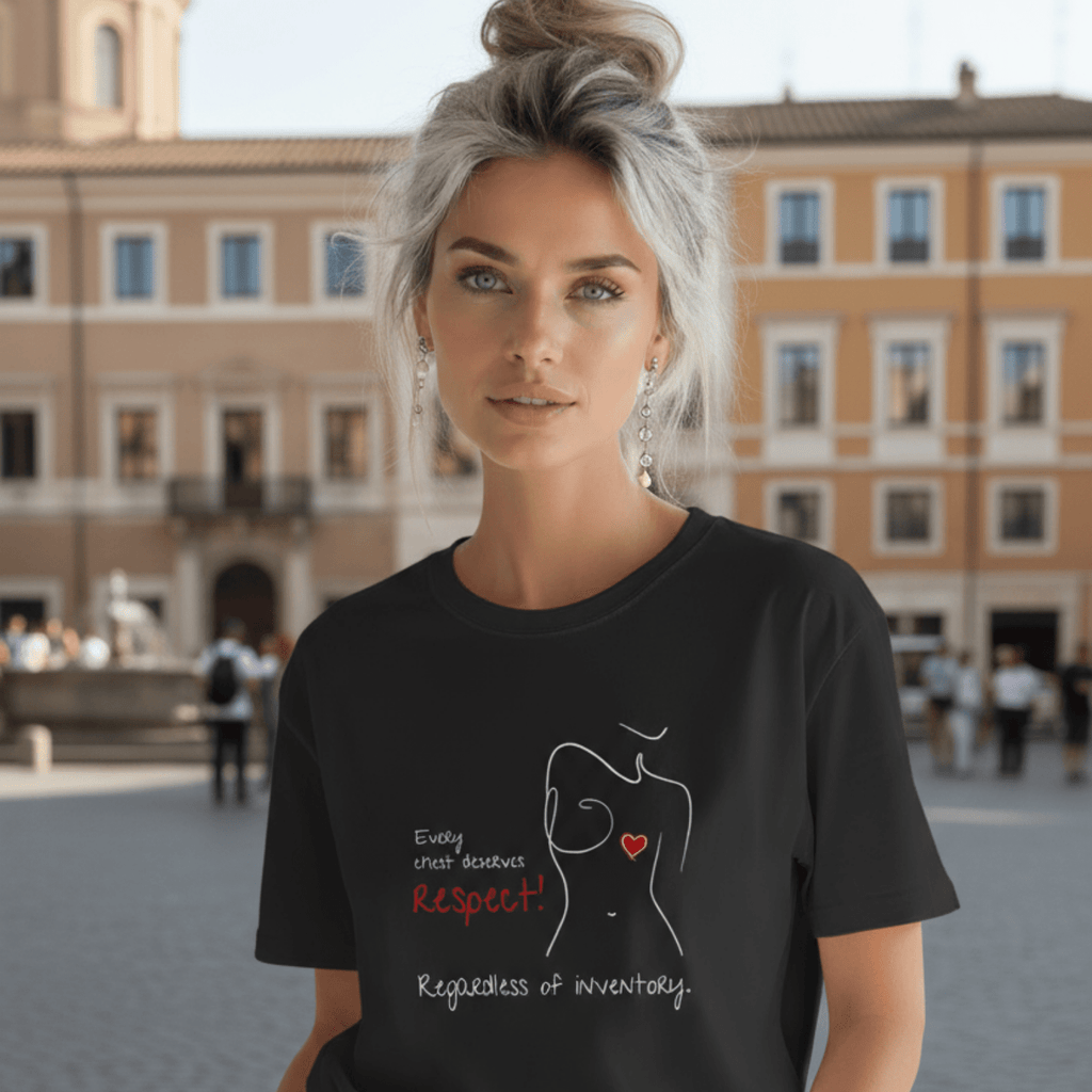 No Shit Shirts - Oversize Shirt (Frontprint Large): Every chest deserves respect. Regardless of inventory. - Body & Autonomy & Sexism - basic