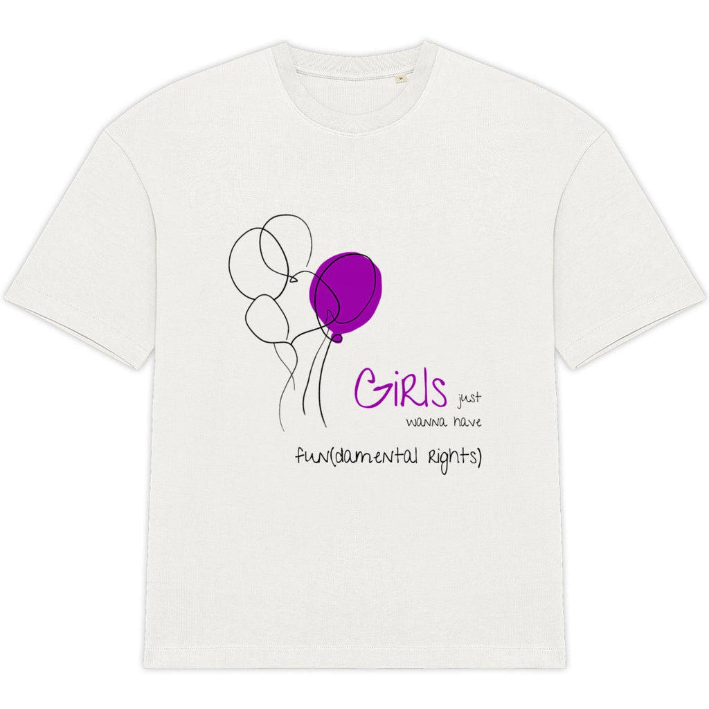 No Shit Shirts - Oversize Shirt (Frontprint Large): Girls just wanna have fun(damental rights) - Oversize Shirts - basic