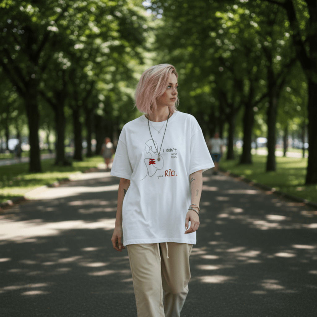 No Shit Shirts - Oversize Shirt (Frontprint Large): I didn’t come from your rib. - Body & Autonomy & Sexism - basic