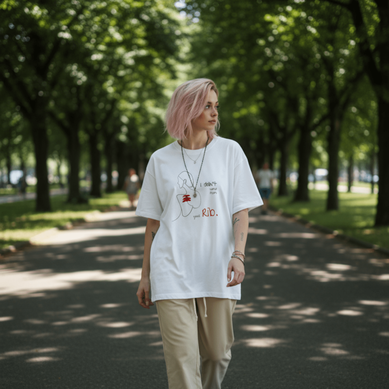 No Shit Shirts - Oversize Shirt (Frontprint Large): I didn’t come from your rib. - Body & Autonomy & Sexism - basic