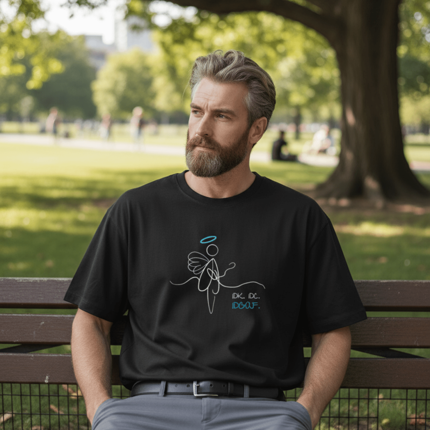 No Shit Shirts - Oversize Shirt (Frontprint Large): IDK. IDC. IDGAF. - Oversize Shirts - basic