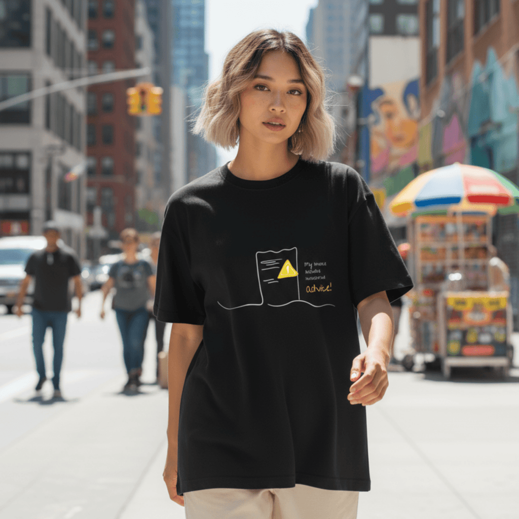 No Shit Shirts - Oversize Shirt (Frontprint Large): My invoice includes unsolicited advice. - Mansplaining - basic