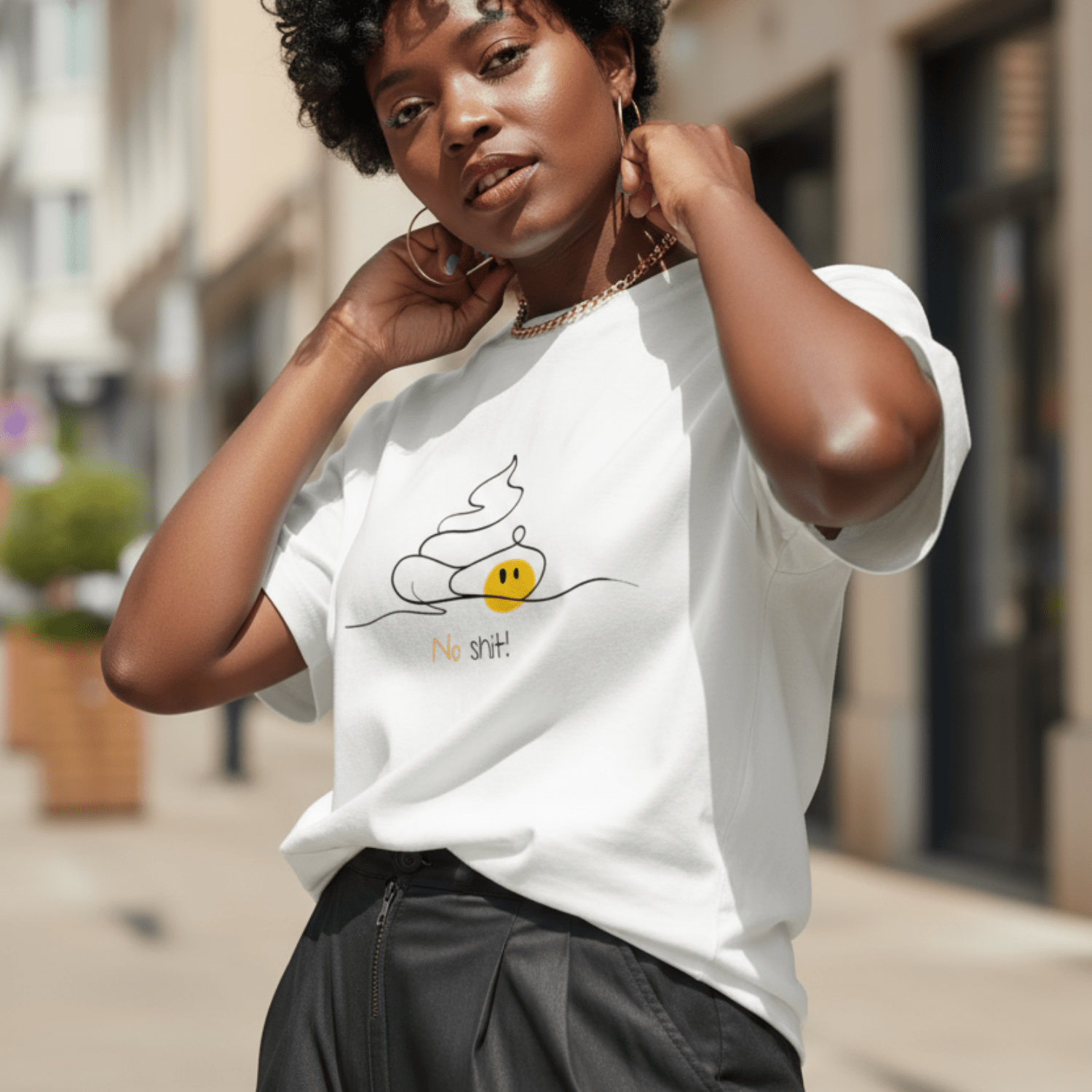 No Shit Shirts - Oversize Shirt (Frontprint Large): No Shit! - Oversize Shirts - basic