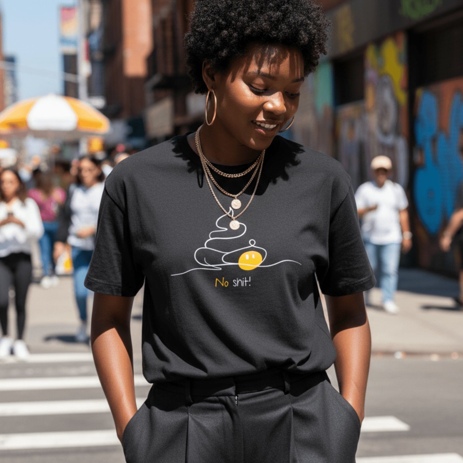 No Shit Shirts - Oversize Shirt (Frontprint Large): No Shit! - Oversize Shirts - basic