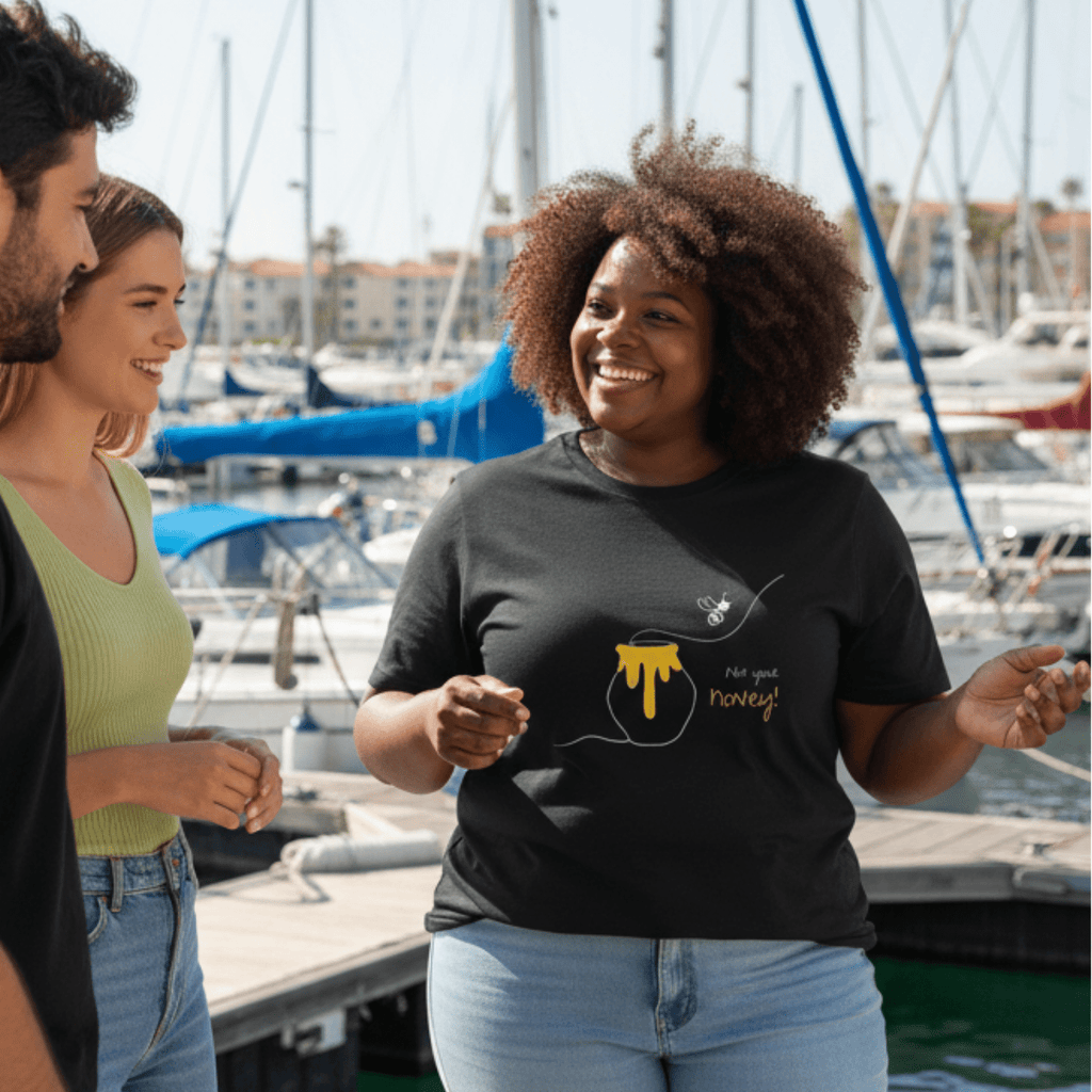 No Shit Shirts - Oversize Shirt (Frontprint Large): Not your honey - Body & Autonomy & Sexism - basic