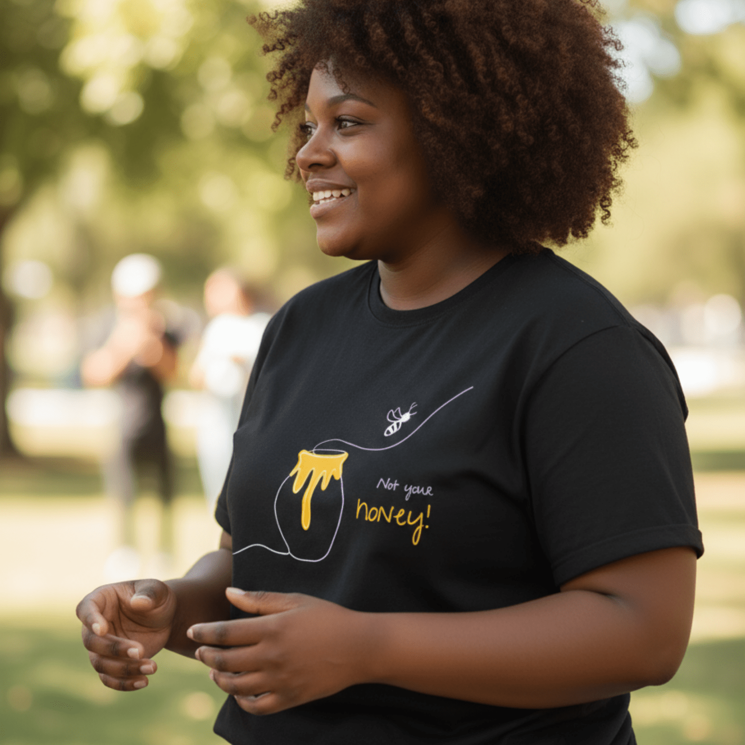 No Shit Shirts - Oversize Shirt (Frontprint Large): Not your honey - Body & Autonomy & Sexism - basic