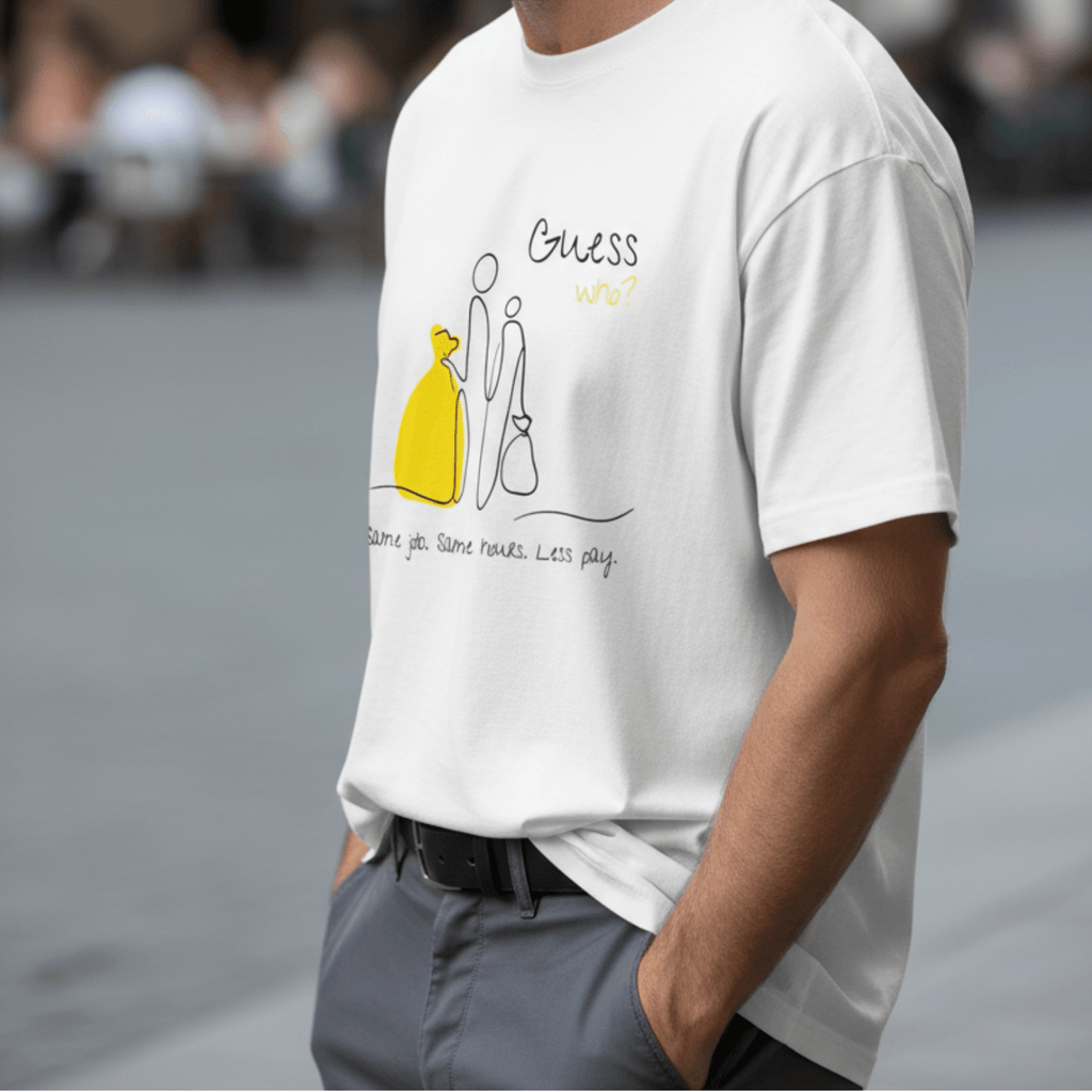 No Shit Shirts - Oversize Shirt (Frontprint Large): Same job. Same hours. Less pay. Guess who? - Equal Pay - basic