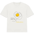 No Shit Shirts - Oversize Shirt (Frontprint Large): Scrambled eggs need skill, not chromosomes. - Gender Roles - basic