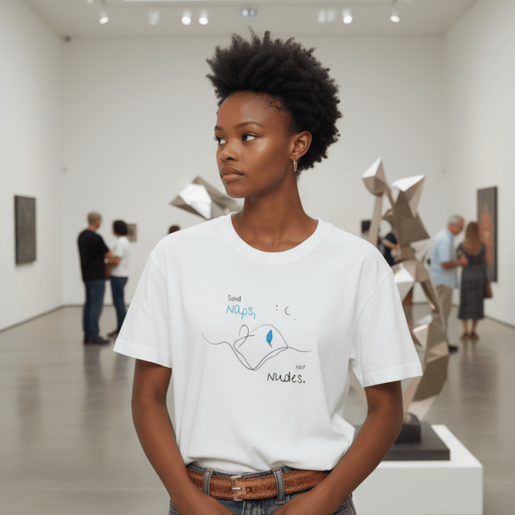 No Shit Shirts - Oversize Shirt (Frontprint Large): Send Naps, Not Nudes - Body & Autonomy & Sexism - basic