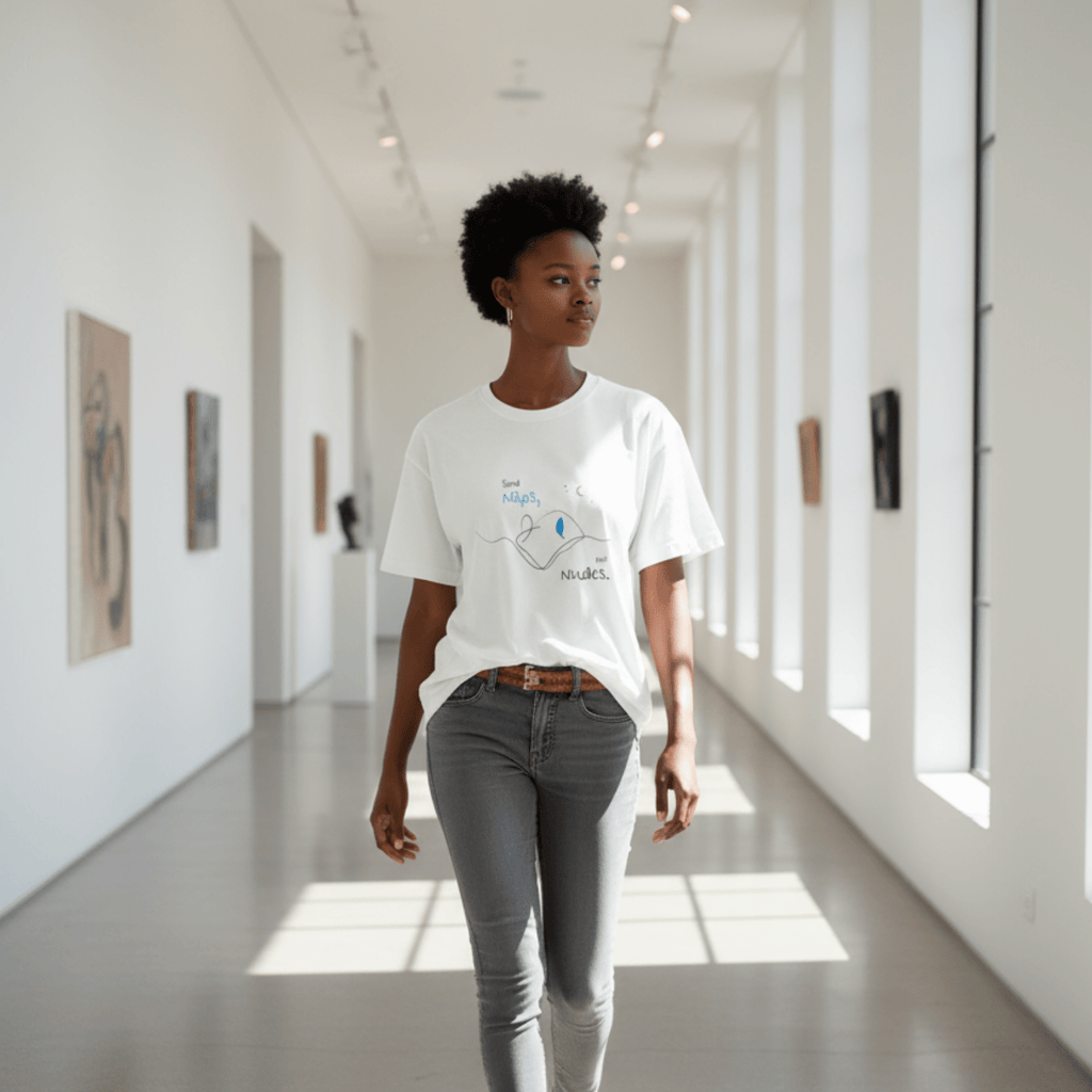 No Shit Shirts - Oversize Shirt (Frontprint Large): Send Naps, Not Nudes - Body & Autonomy & Sexism - basic