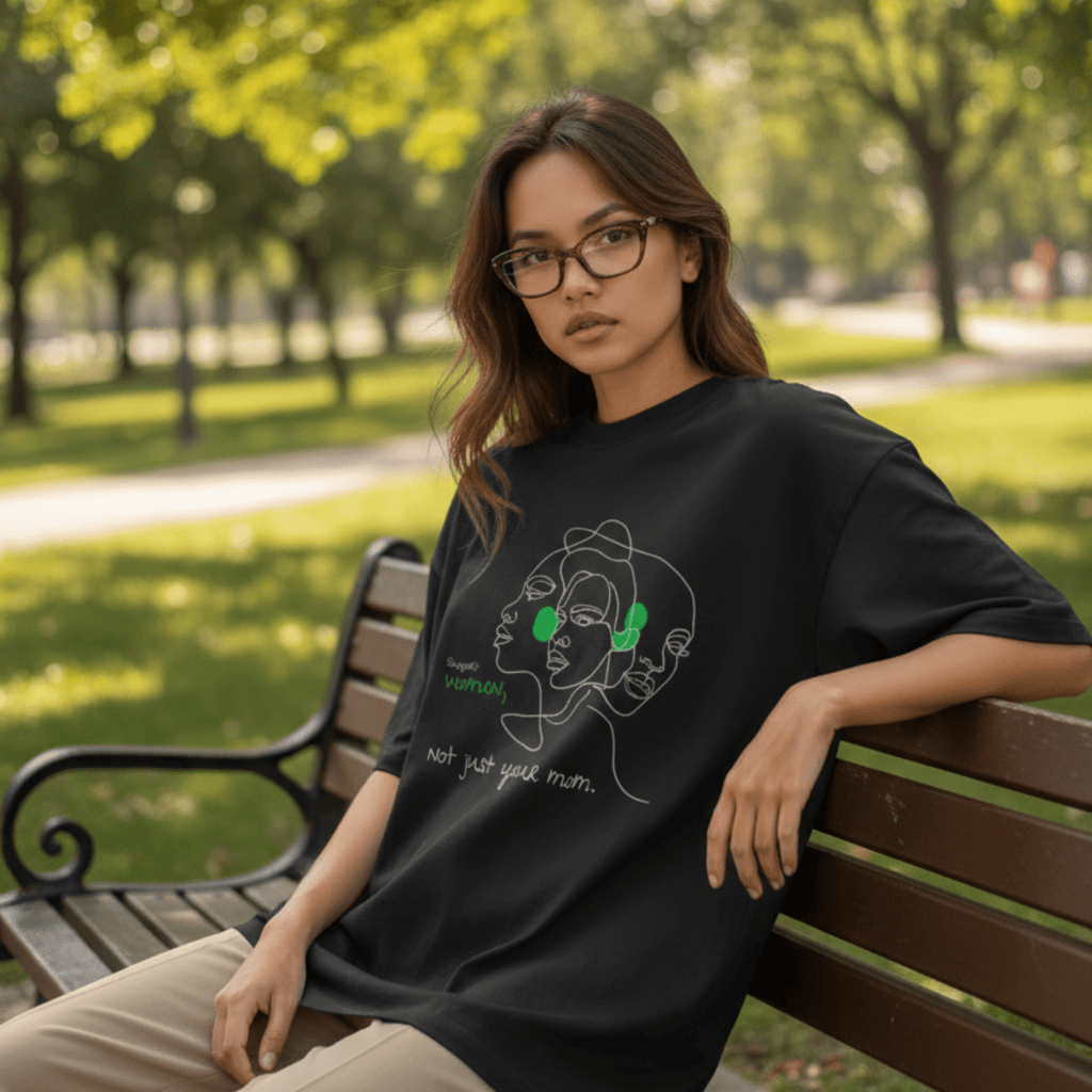 No Shit Shirts - Oversize Shirt (Frontprint Large): Support women. Not just your mom - Oversize Shirts - basic