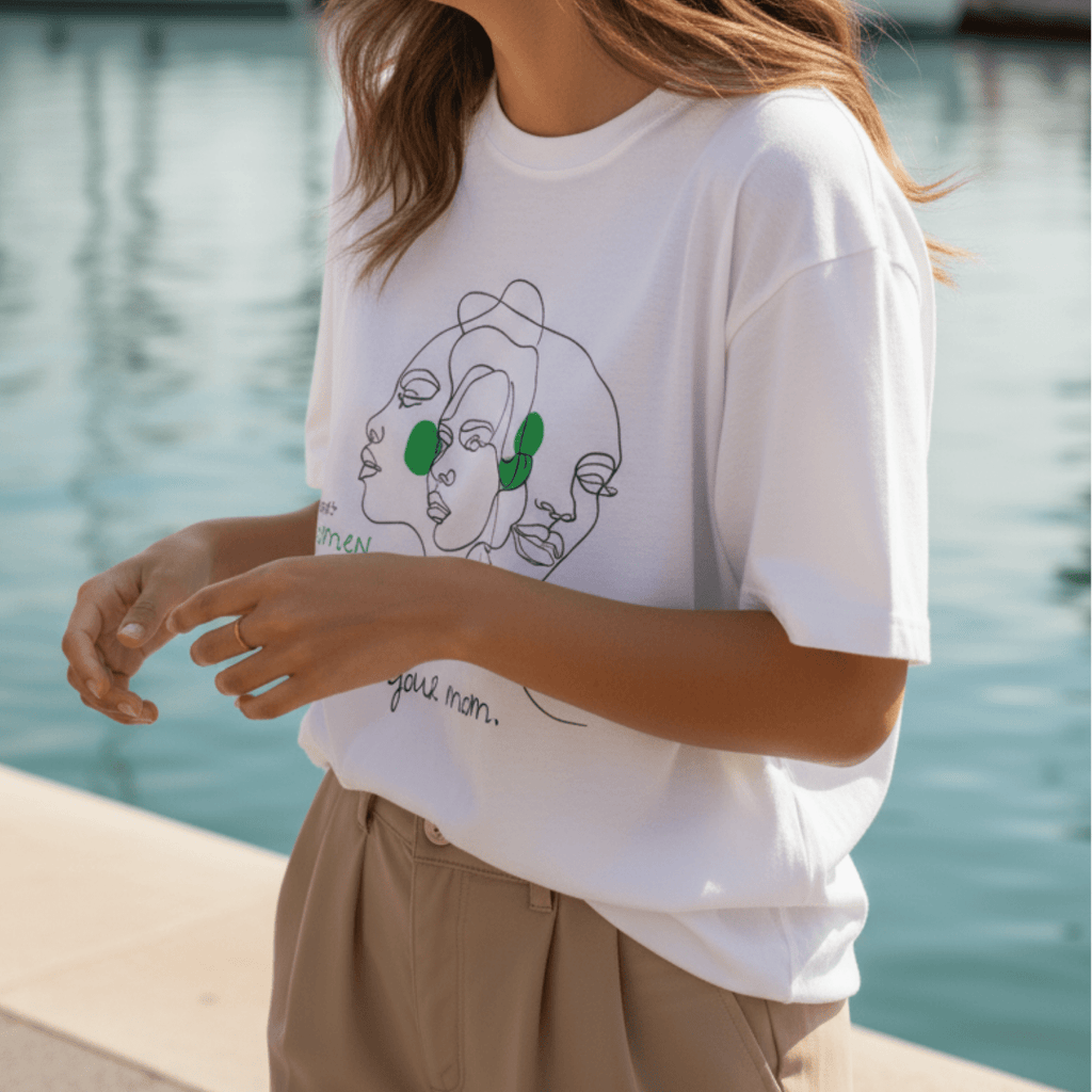 No Shit Shirts - Oversize Shirt (Frontprint Large): Support women. Not just your mom - Oversize Shirts - basic