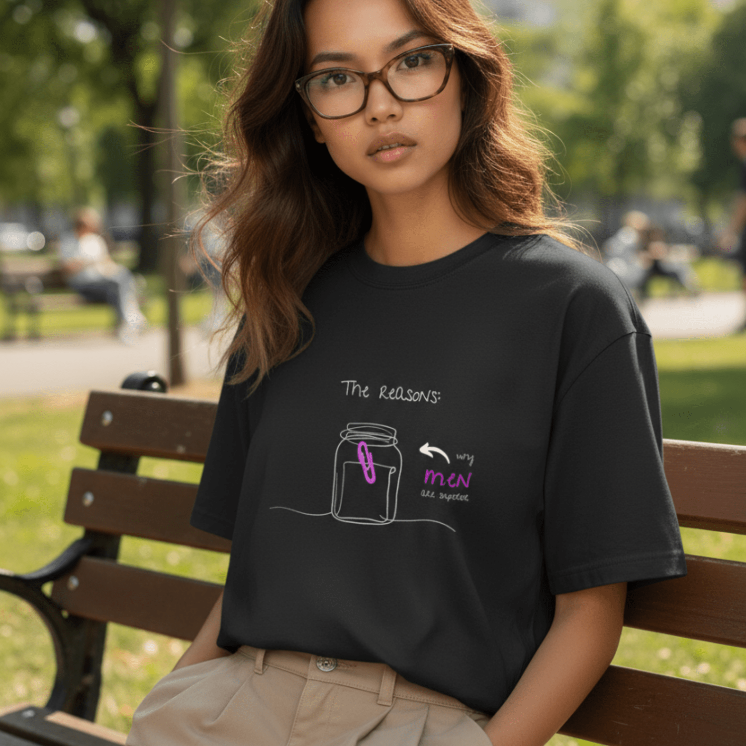 No Shit Shirts - Oversize Shirt (Frontprint Large): The reasons why men are superior: - Gender Roles - basic
