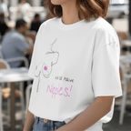No Shit Shirts - Oversize Shirt (Frontprint Large): We all have nipples! - Body & Autonomy & Sexism - basic
