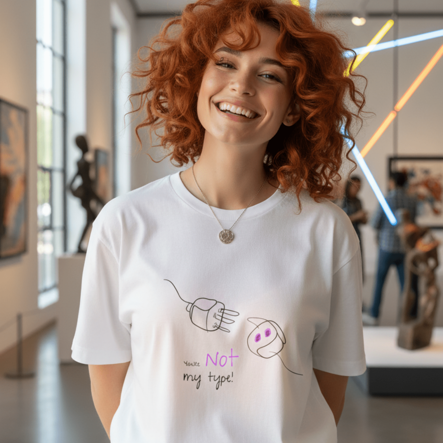 No Shit Shirts - Oversize Shirt (Frontprint Large): Your not my type - Body & Autonomy & Sexism - basic