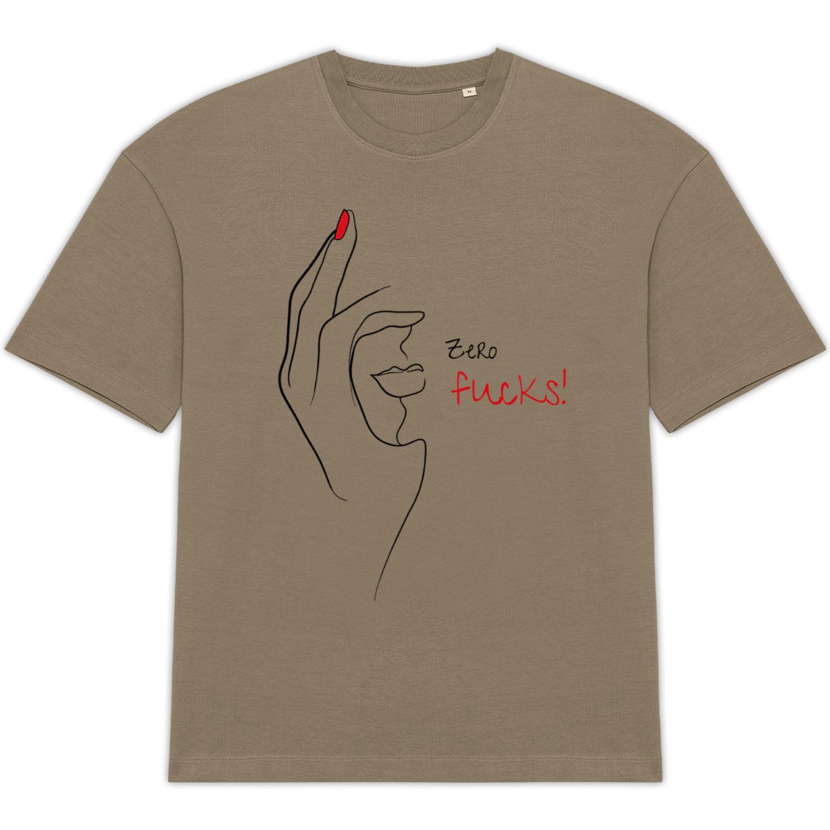 No Shit Shirts - Oversize Shirt (Frontprint Large): Zero Fucks - Oversize Shirts - basic