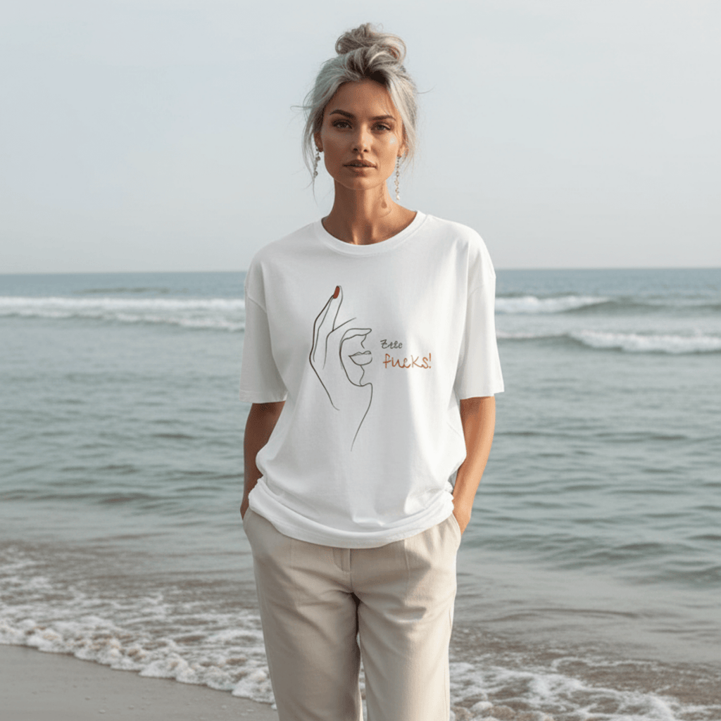 No Shit Shirts - Oversize Shirt (Frontprint Large): Zero Fucks - Oversize Shirts - basic