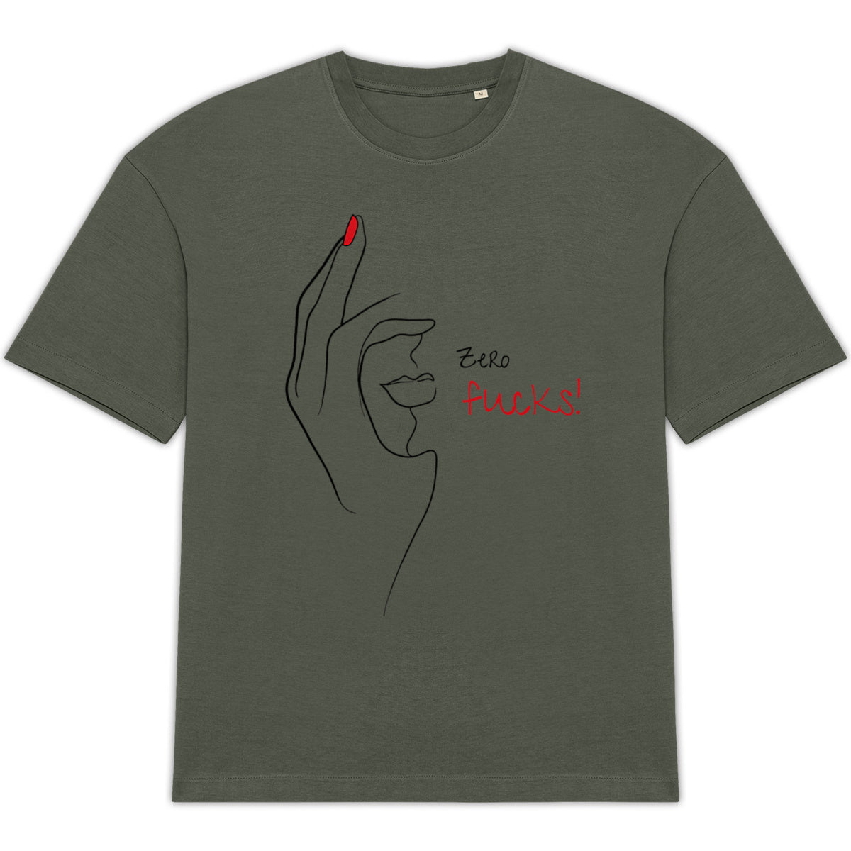 No Shit Shirts - Oversize Shirt (Frontprint Large): Zero Fucks - Oversize Shirts - basic