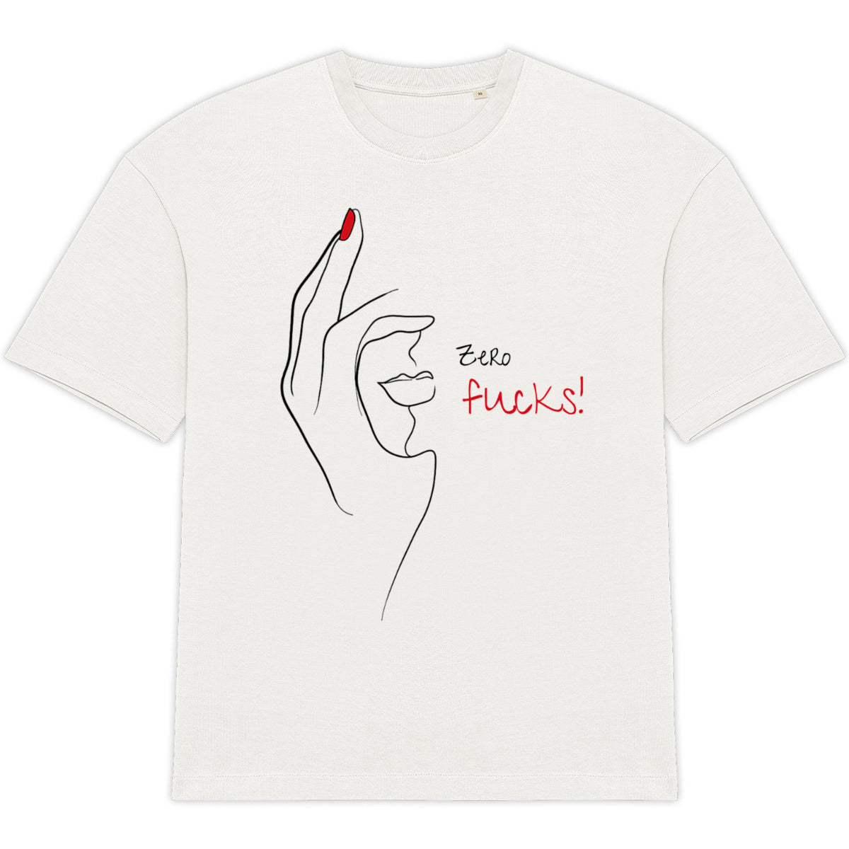 No Shit Shirts - Oversize Shirt (Frontprint Large): Zero Fucks - Oversize Shirts - basic