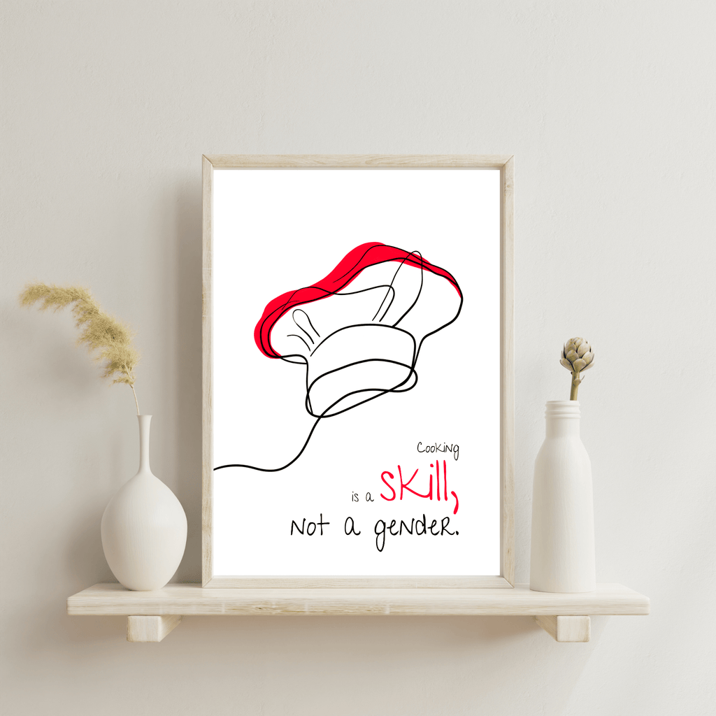 No Shit Shirts - Poster: Cooking is a skill, not a gender. - Gender Roles - basic