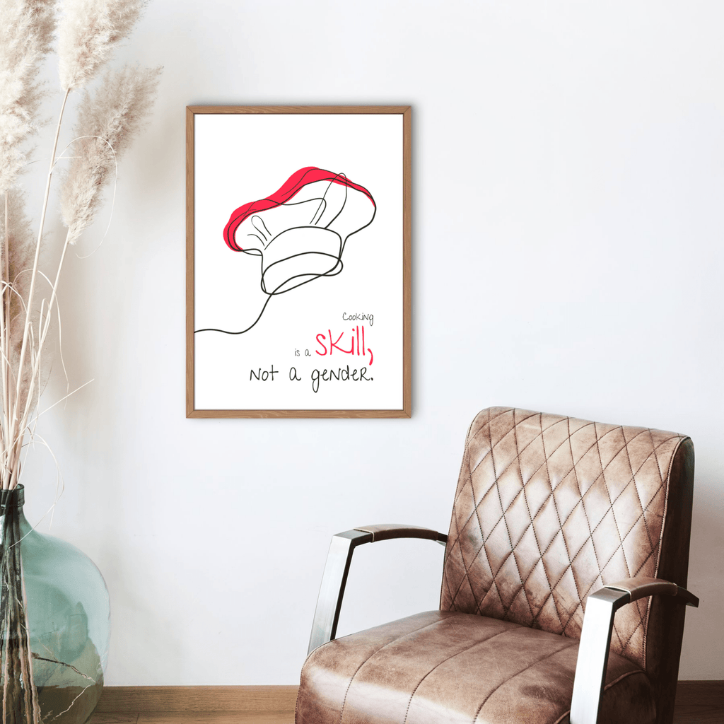 No Shit Shirts - Poster: Cooking is a skill, not a gender. - Gender Roles - basic