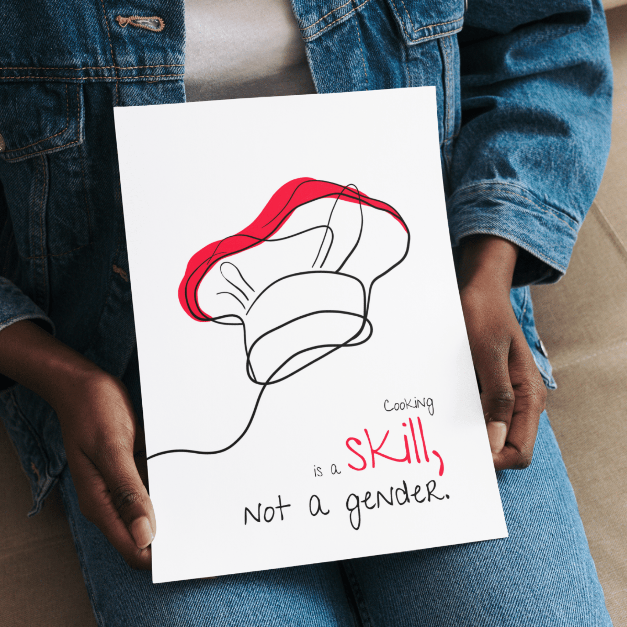 No Shit Shirts - Poster: Cooking is a skill, not a gender. - Gender Roles - basic