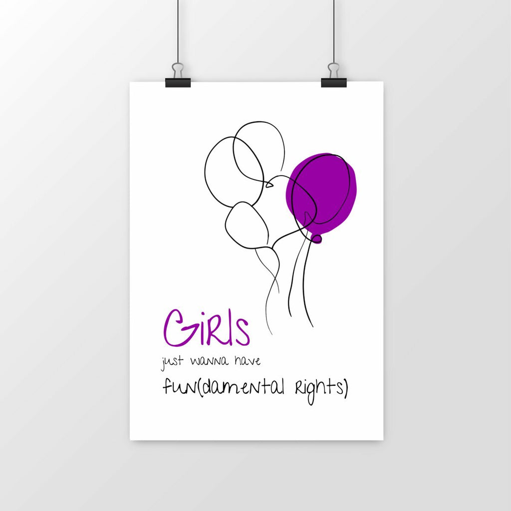 No Shit Shirts - Poster: Girls just wanna have fun(damental rights) - Poster - basic