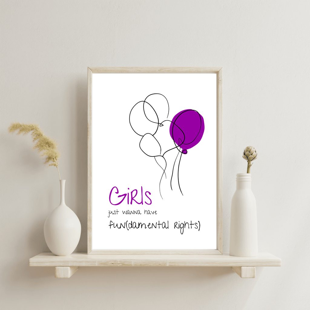 No Shit Shirts - Poster: Girls just wanna have fun(damental rights) - Poster - basic