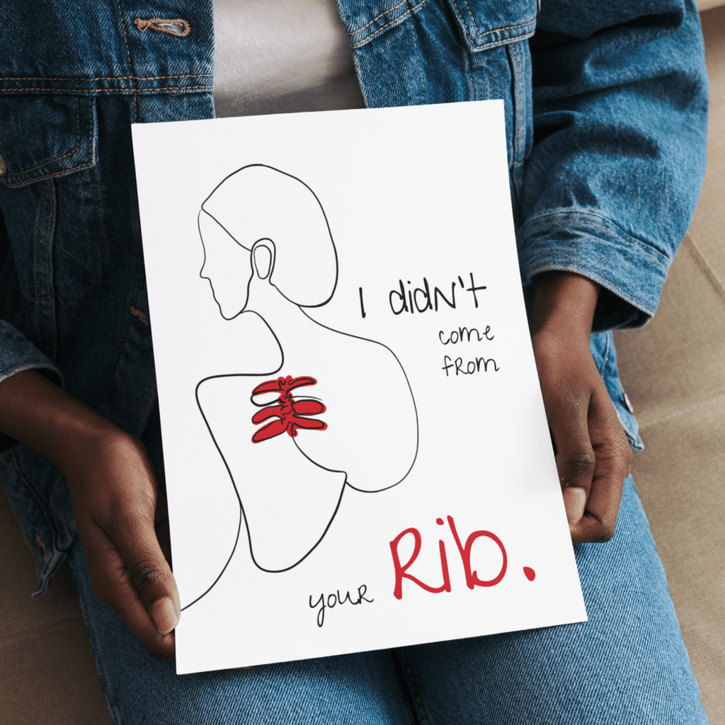 No Shit Shirts - Poster: I didn’t come from your rib. - Body & Autonomy & Sexism - basic