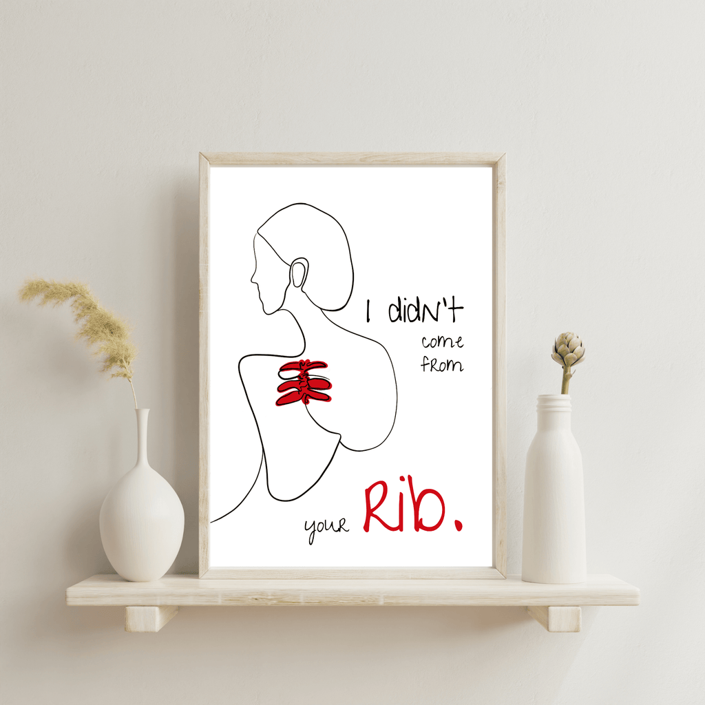 No Shit Shirts - Poster: I didn’t come from your rib. - Body & Autonomy & Sexism - basic