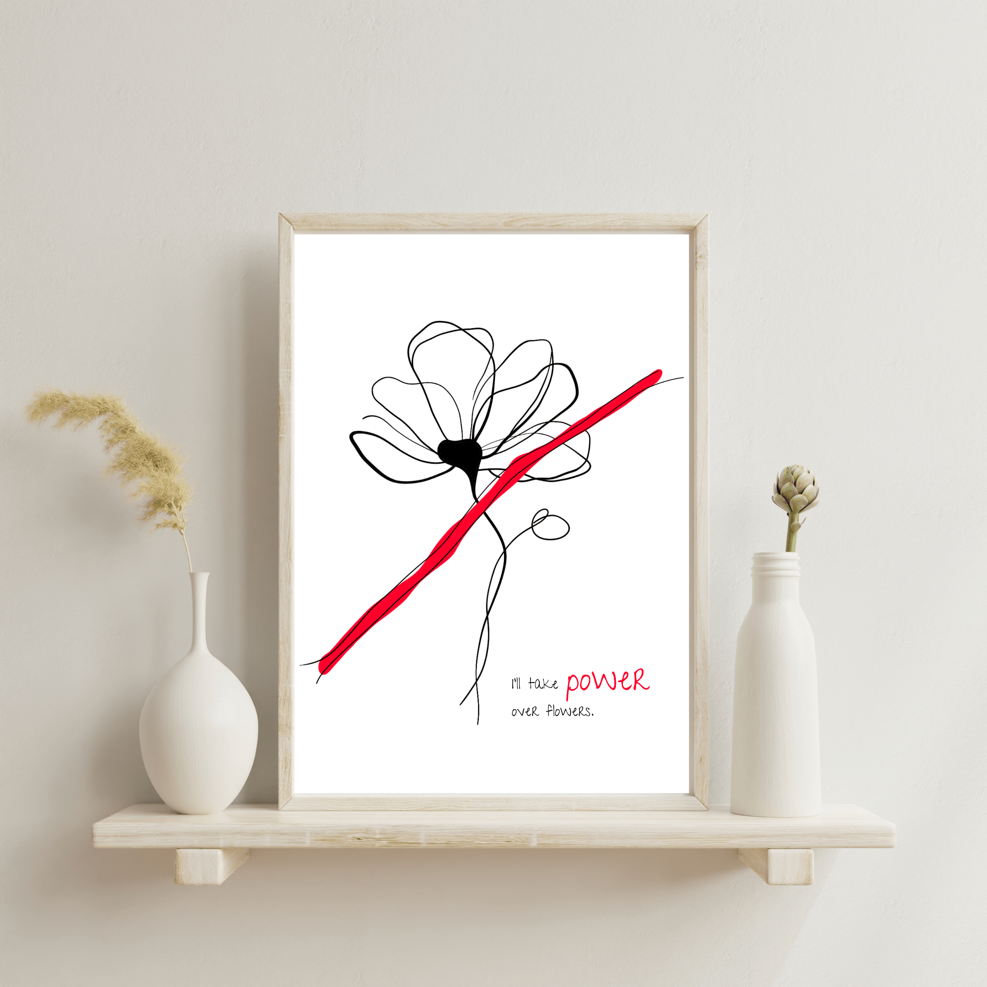 No Shit Shirts - Poster: I’ll take power over flowers - Poster - basic